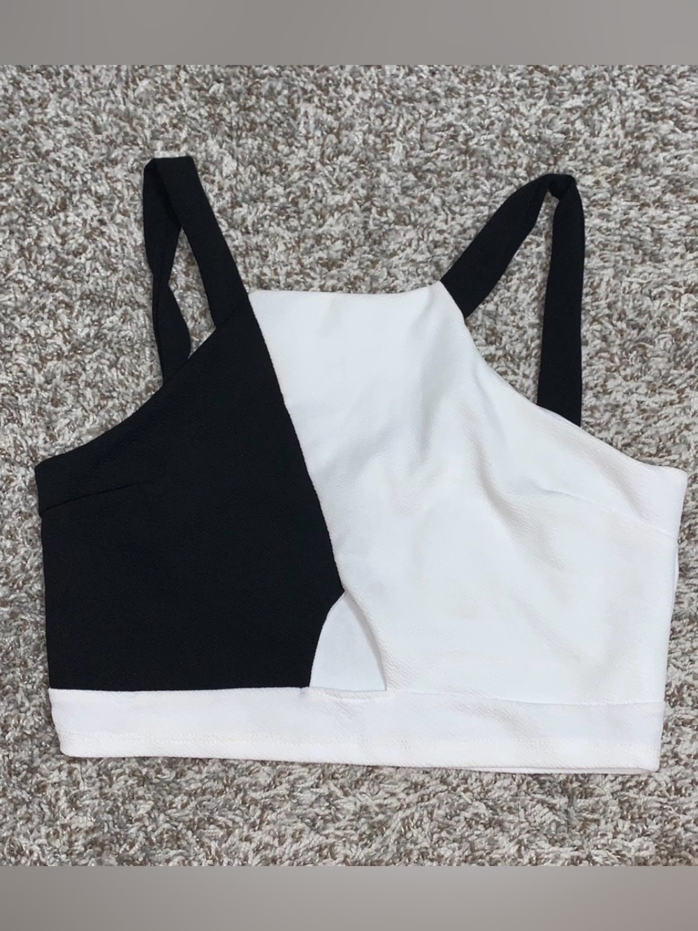 Charlotte Russe Black and White Crop Top